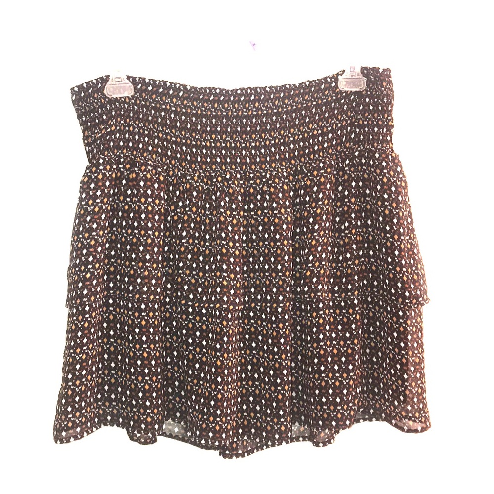 Country print two tier ruffle midi skirt!